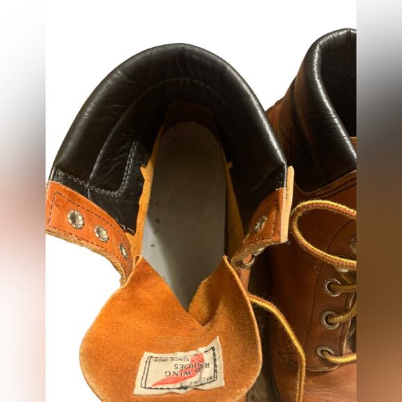 Red Wing Leather Work Boots Vintage Supersole Steel Toe 90s Size 6 D - Picture 9 of 9